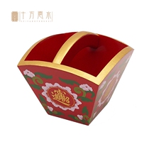 Guannan preferred Rijin bucket Golden peach wood painted treasure bucket Lucky rice bucket Cornucopia decoration can be placed on the refrigerator