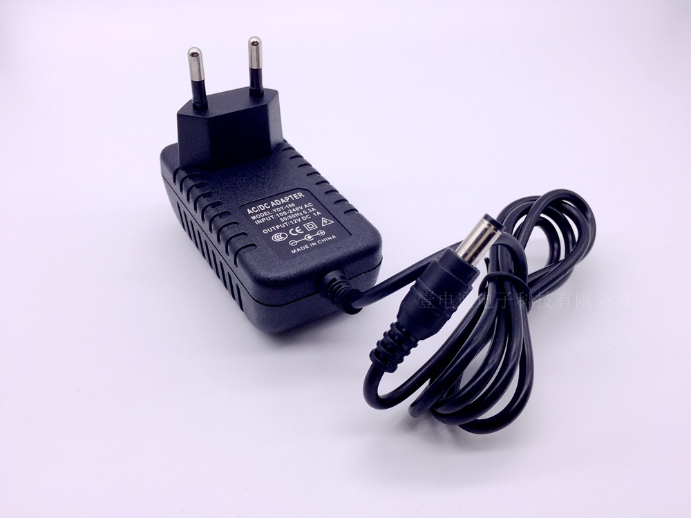 12V1A European power adapter 12V plug-in wall adapter LED light router 12V switching power supply