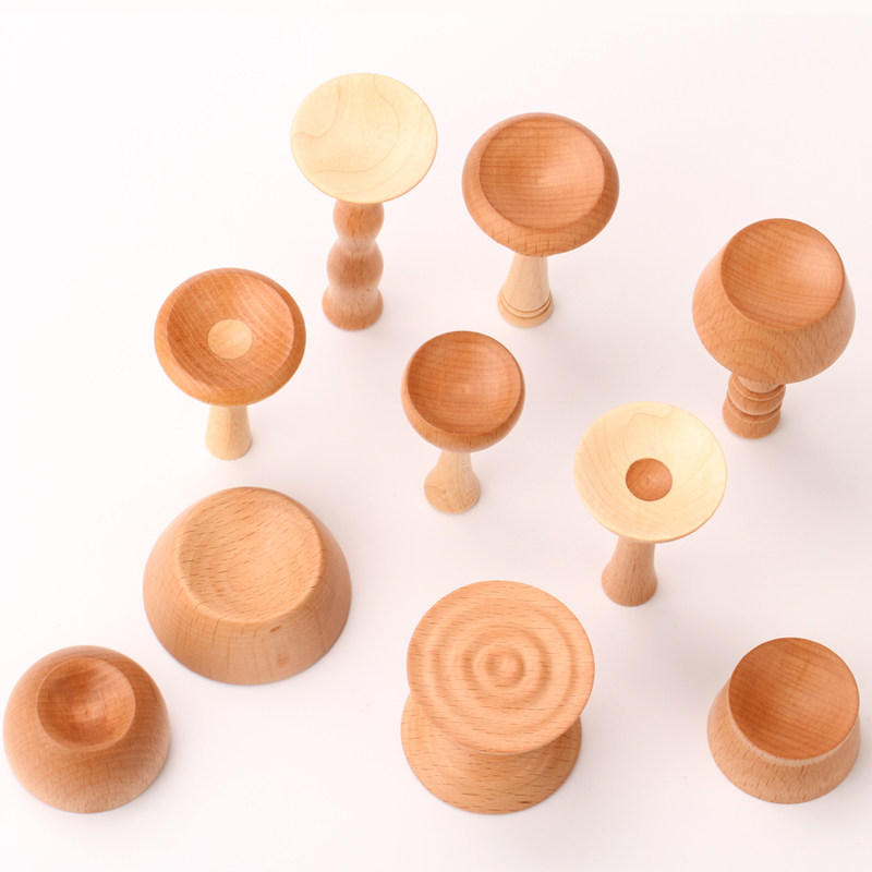 Support spindle tray solid wood mahogany small plate hand spindle base small bowl DIY wool accessories tool ornaments