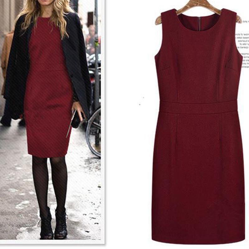 Spring and Autumn New Slim Fit Vest Dress Elastic High-End Versatile Sleeveless Woolen Solid Color Midi Dress