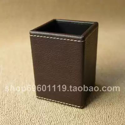 Leather pen holder fashion office desktop storage home decoration imitation leather pen holder leather pen barrel box holder