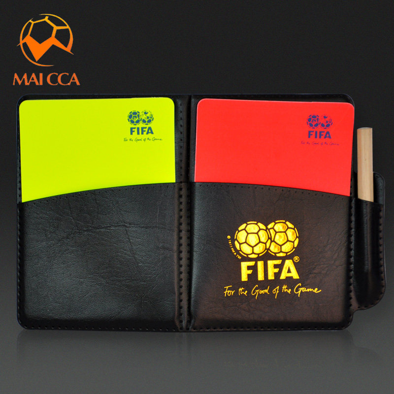 Football referee equipment Football red and yellow cards with leather cases Football red cards yellow cards Record table pen