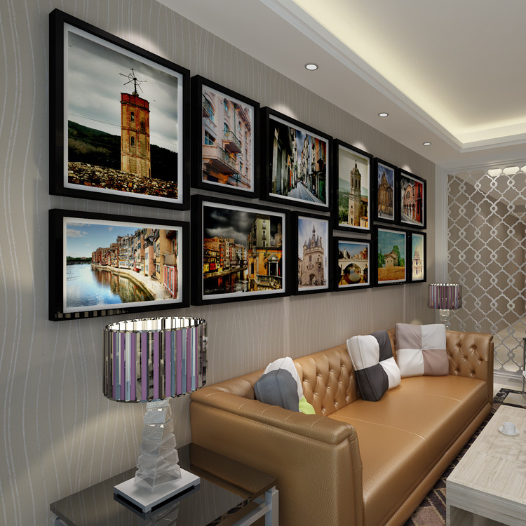 12 Box Living Room Solid Wood Photo Wall Creative Eu Style Bedroom Photo Wall Large Size Photo Frame Wall Composition