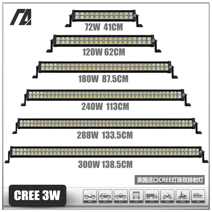 Car wagon 12V24V off-road car retrofit LED strip double row roof spotlight front bar net burst flashing light
