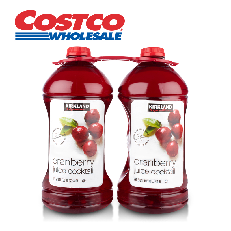 Kirkland Signature科克兰 蔓越莓果汁饮料 2瓶 进口果汁Costco