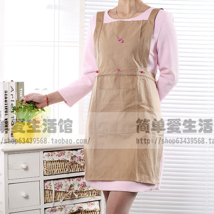 Korean version adult kitchen oil-proof and anti-fouling baby bag apron housework cooking apron coverall fabric apron