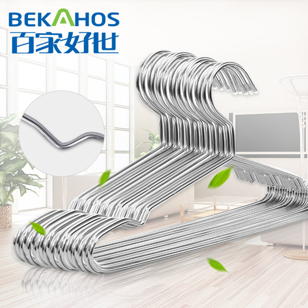 百家好世 实心加粗不锈钢晾衣架 10个 优惠券折后￥19.9包邮（￥29.9-10）