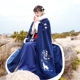 Bước chân mây hươu - áo choàng dài nguyên bản của Hanfu dày ấm áp của phụ nữ hàng ngày thêu áo choàng len len mùa thu đông - Accentuated eo áo áo dạ dáng ngắn trẻ trung Accentuated eo áo