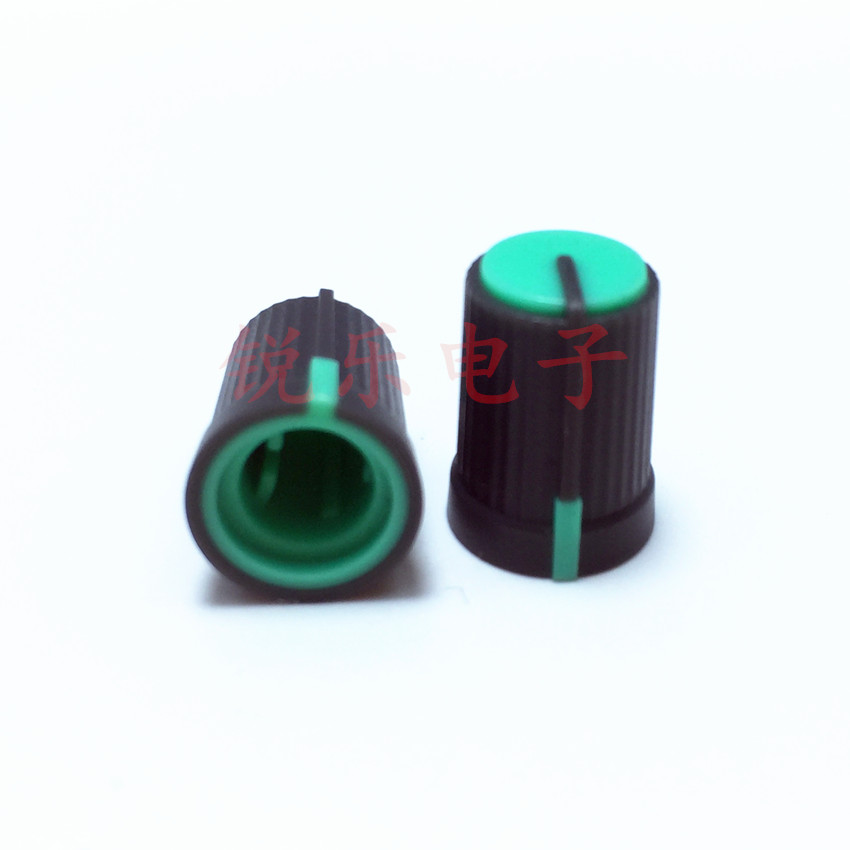 Potentiometers knob 10 green top bicolor knob tuning bench plastic knob half shaft sound knob
