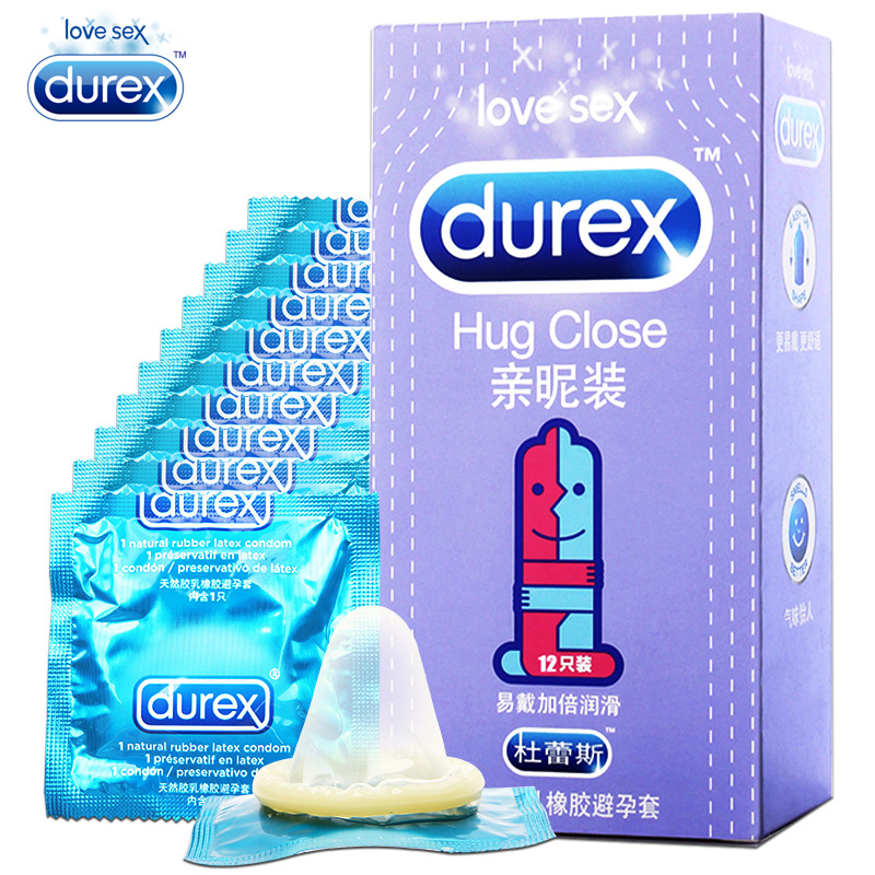 杜蕾斯避孕套12只亲昵装男用套套润滑型安全套乳胶成人情趣性用品