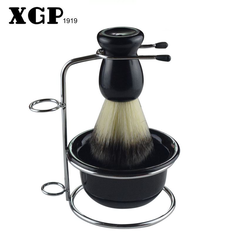 Foreign trade original single old-fashioned razor holder with brush universal razor holder with soap bowl stainless steel shelf