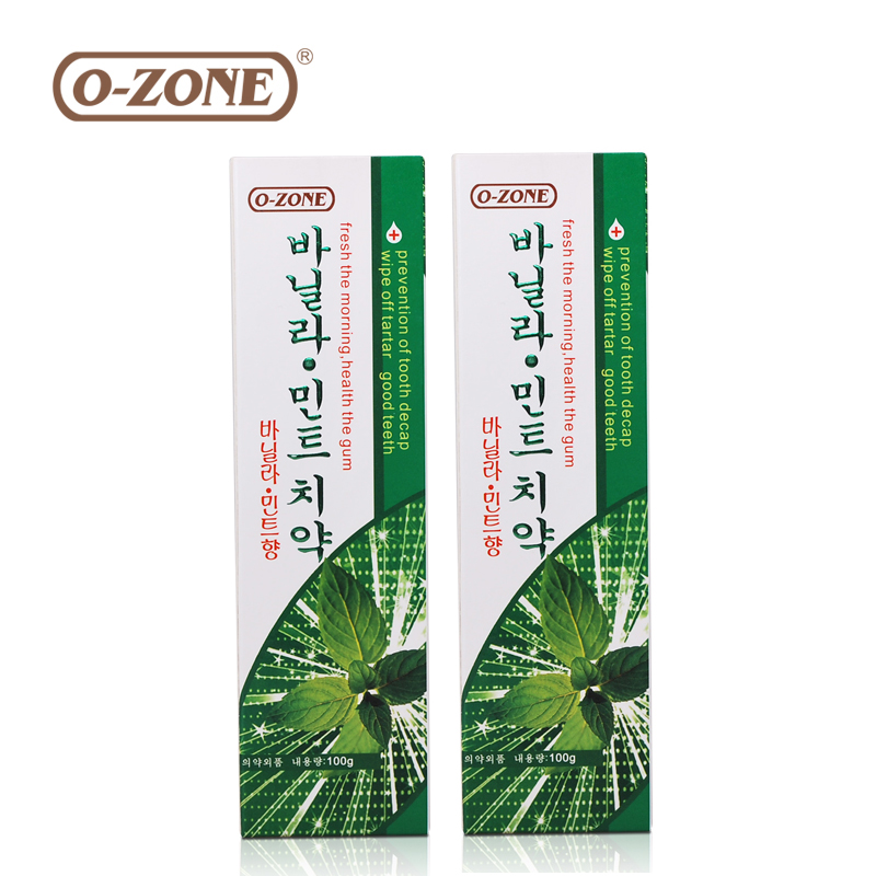 韩国原装进口O-ZONE欧志姆香草薄荷牙膏100g*2