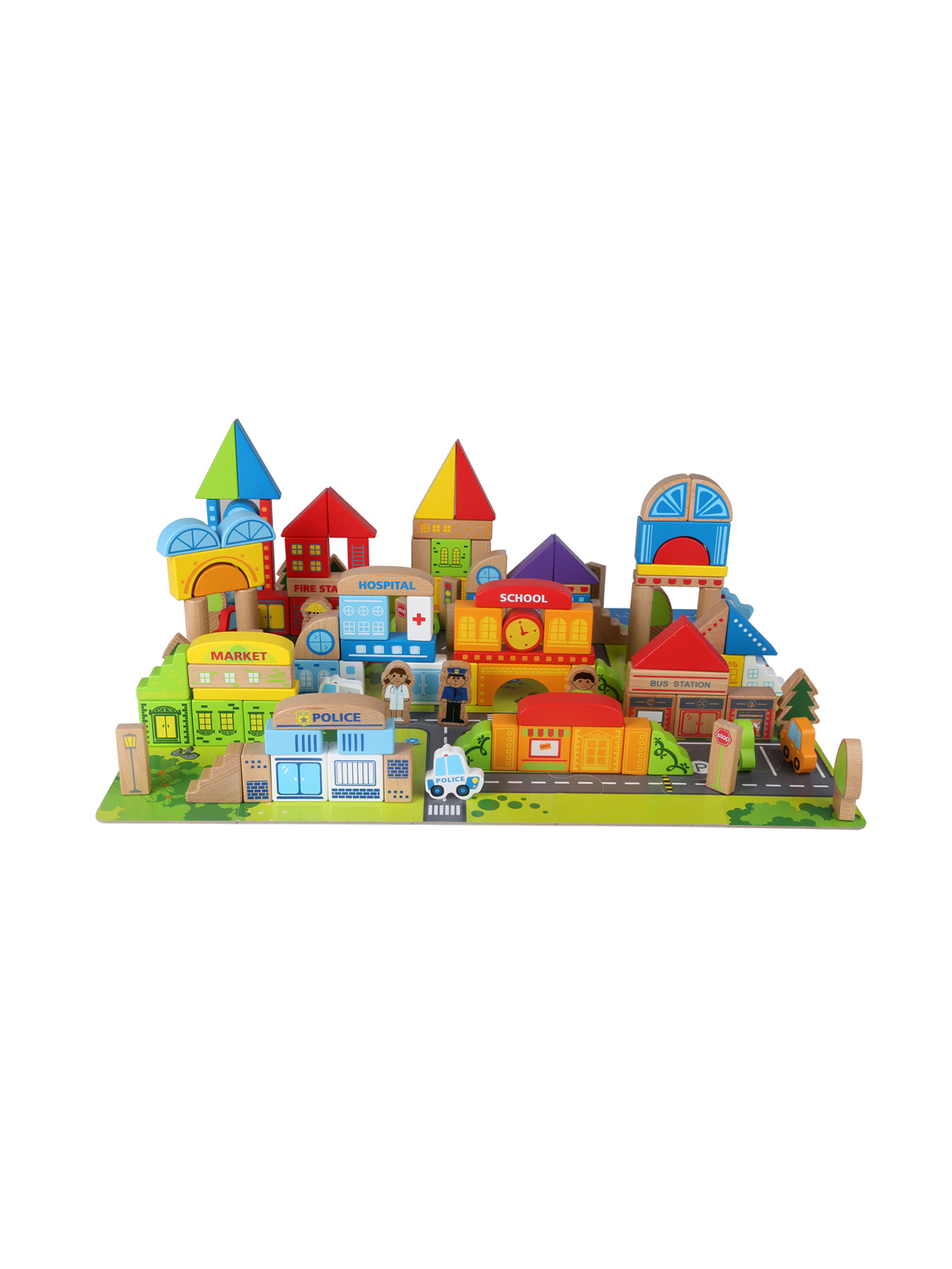 Hape 1岁+145粒城市情景积木E8029