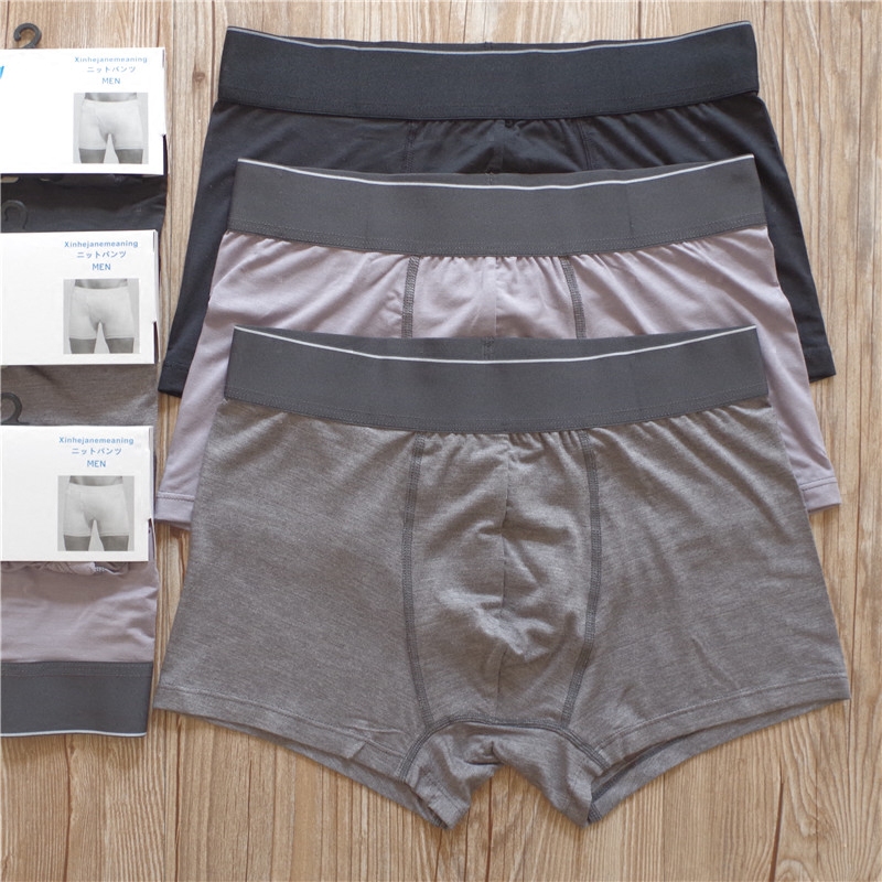 Foreign trade underwear men's export to Japan Japanese day simple color soft plus fat man fat man modal men's boxer pants - Taobao