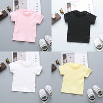 Baby cotton comfortable T-shirt Newborn half sleeve Baby short sleeve top Childrens white clothes Short sleeve T-shirt