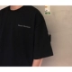 Ông Fang inch nam phiên bản Hàn Quốc của xu hướng áo thun oversize trẻ trung màu đen cổ tròn ngắn tay áo thun nam áo polo lacoste Áo phông ngắn