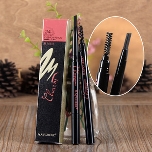 Meisier rotating triangle double-headed eyebrow pencil Waterproof sweatproof automatic eyebrow pencil with eyebrow brush