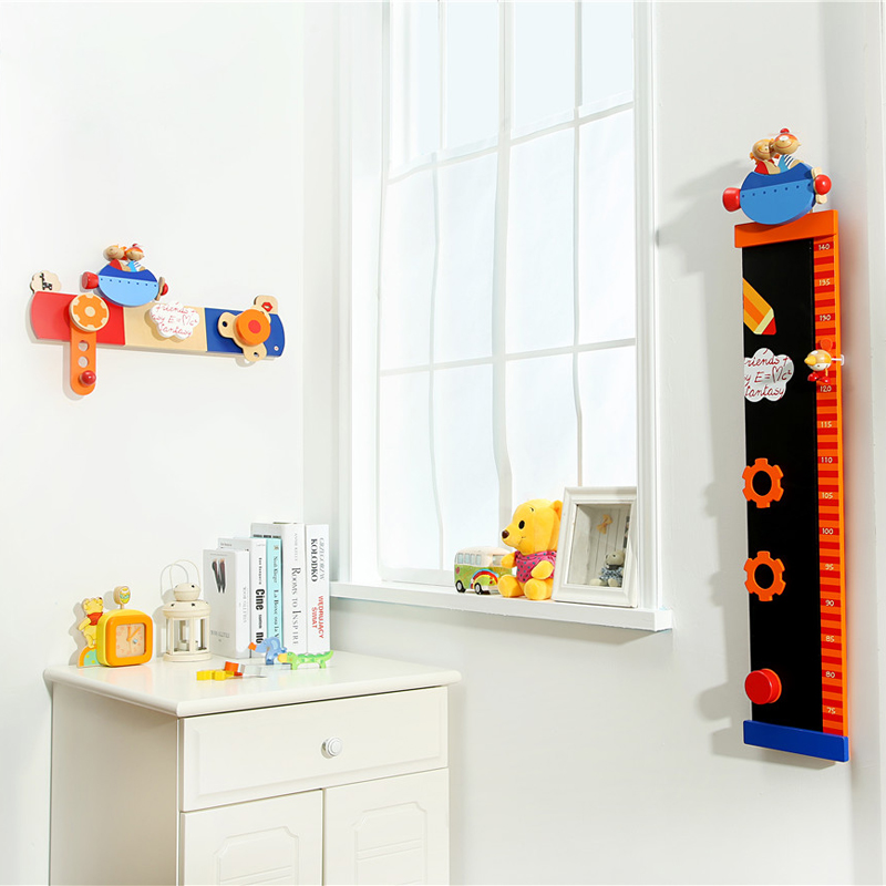 Living room children measuring height ruler kindergarten baby three-dimensional cartoon wall stickers cute wooden removable baby ruler