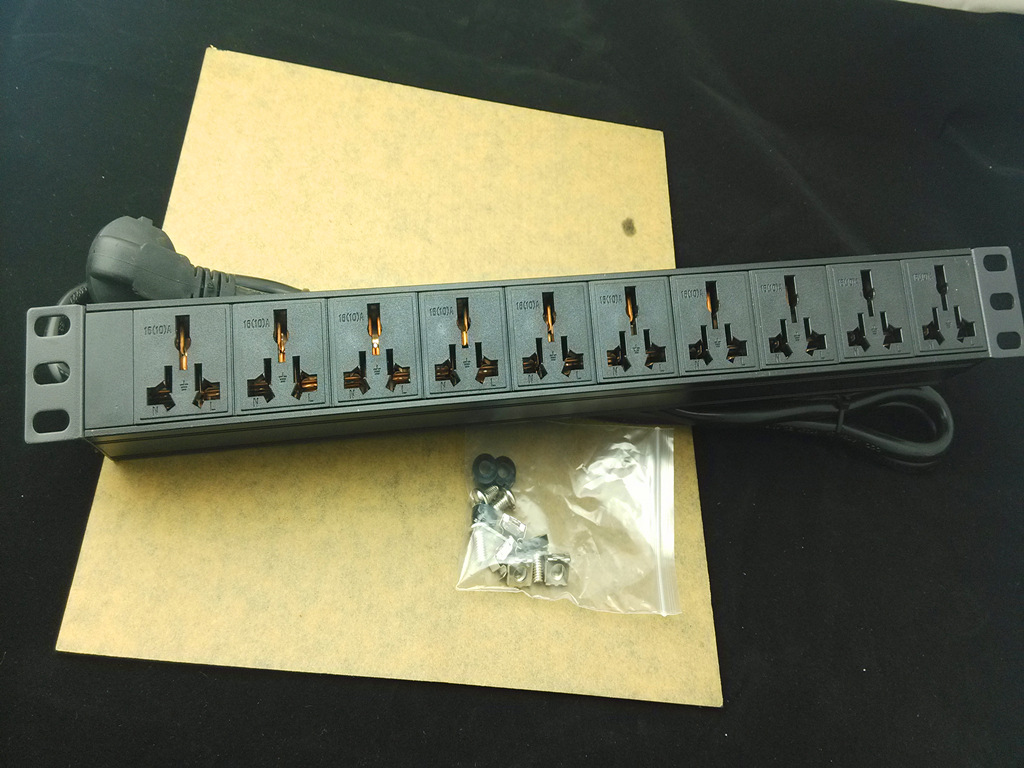 Original Yibo PDU cabinet special power socket 1U10 bit 19 inch 16A aluminum alloy wiring board