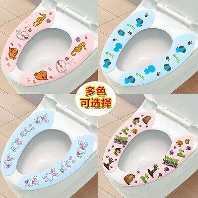 Promotion cute 519 adhesive toilet cushion toilet lap toilet cover can be repeatedly washed with toilet sticker multiple