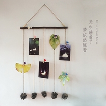 Hemp rope photo wall Handmade diy clip Net red creative ins Pinecone bedroom decoration Girl room bedside hanging decoration