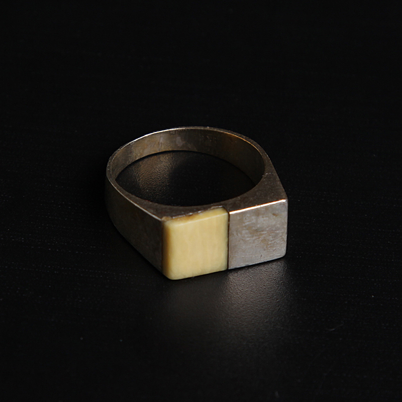 (Atlantic antique old stock) vintage German old handmade silver ring boutique jewellery