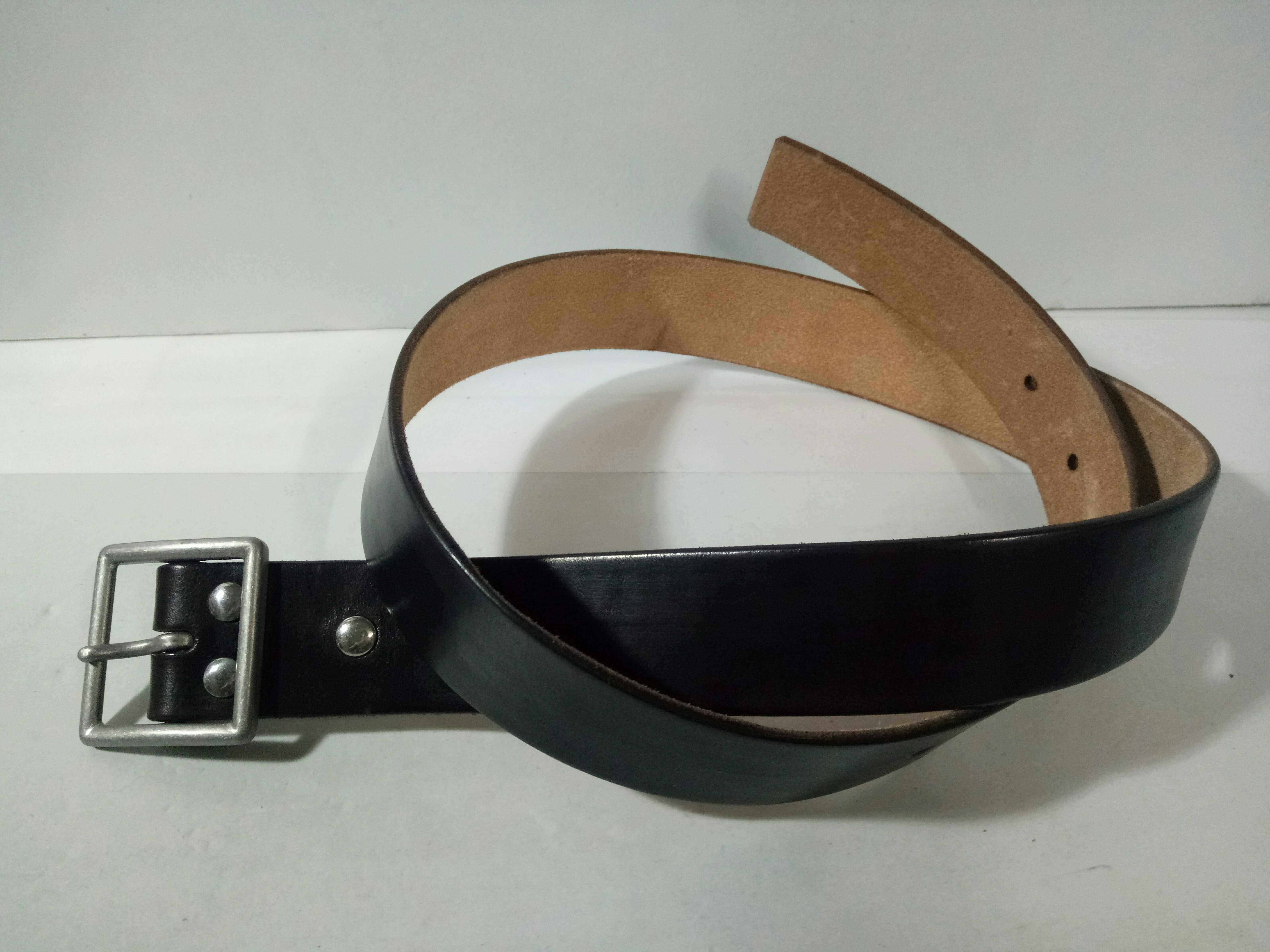 Muzi handmade stainless steel buckle Xiaobei with the same style men's denim khaki style top layer leather pants belt hot sale