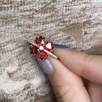 Natural garnet ring* Stone jewelry for men and women Swiss blue engagement ring