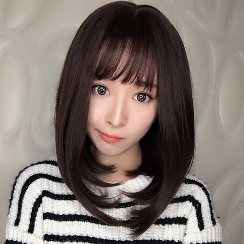 韩国假发女生长发空气刘海蓬松微卷内卷长发逼真大头皮中长款直发