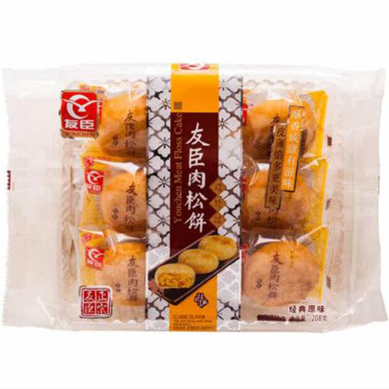 【苏宁易购】友臣 肉松饼 208g/袋