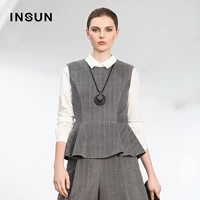 INSUN Enshang 2016 mùa thu mới cơ thể của phụ nữ slim eo vest áo khoác phù hợp với áo khoác 95507713 những kiểu đồ bộ may đẹp