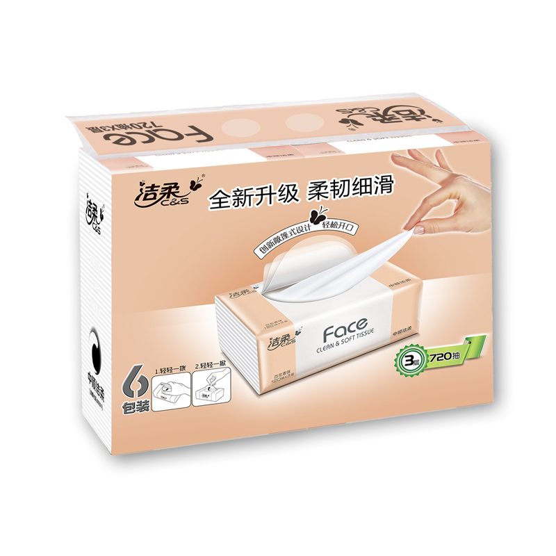 洁柔Face百花香味3层120抽抽取式纸巾