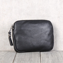  Mens short leather wallet wallet first layer cowhide coin purse womens coin purse nine original designs in the mountains