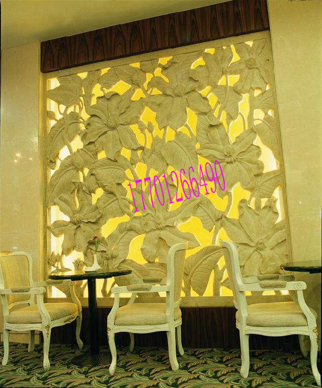 Beijing Xuanyan Sculpture Decorated artificial sandstone TV Background wall hollow flower household high relief cement products