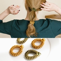 South Korea imported good quality Foundation spiral telephone line crystal ball decorative rubber band Hairband pony tail hair accessories