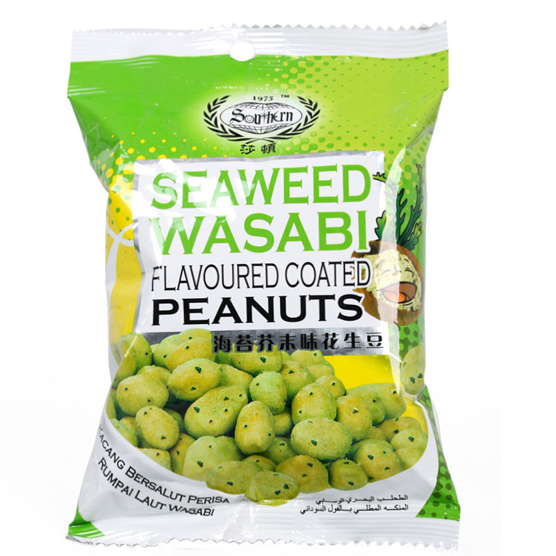 【天猫超市】马来西亚进口零食品 莎顿海苔芥末味花生豆70g花生米