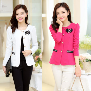 Spring and Autumn Plus Size Women's Small Suit Jacket Korean Style Slim Fit Top Slimming Outerwear Adding Fat Plus Size Suit trendy