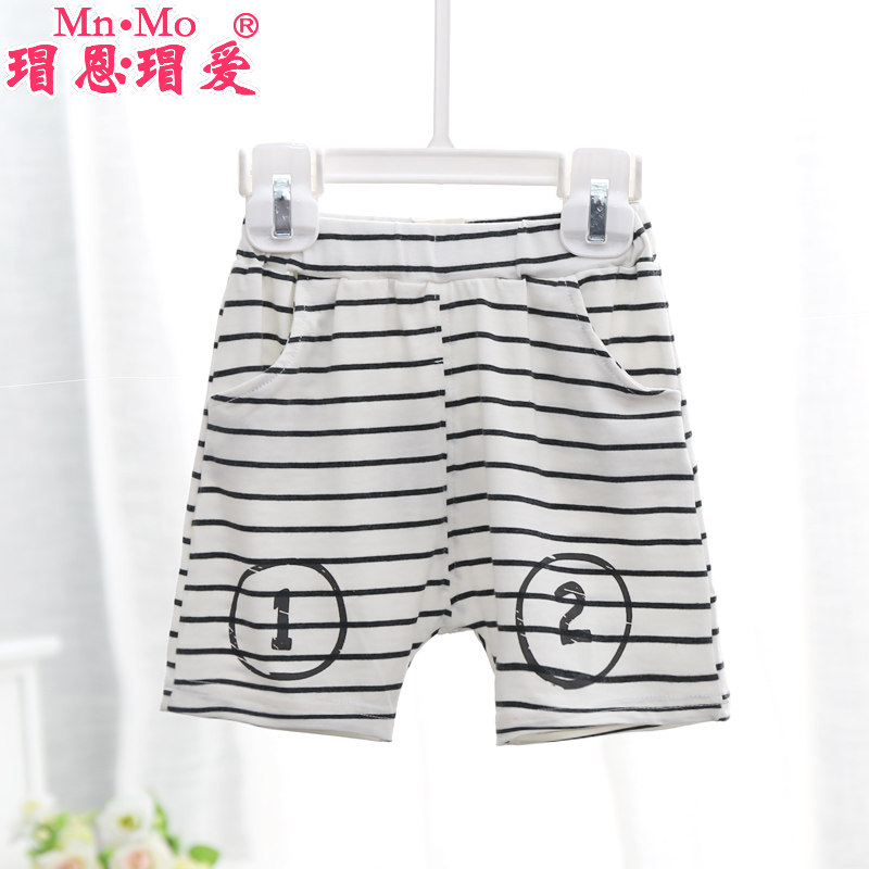 瑁恩瑁爱童装2016新款夏装男童休闲裤子儿童宝宝潮条纹短裤可开档