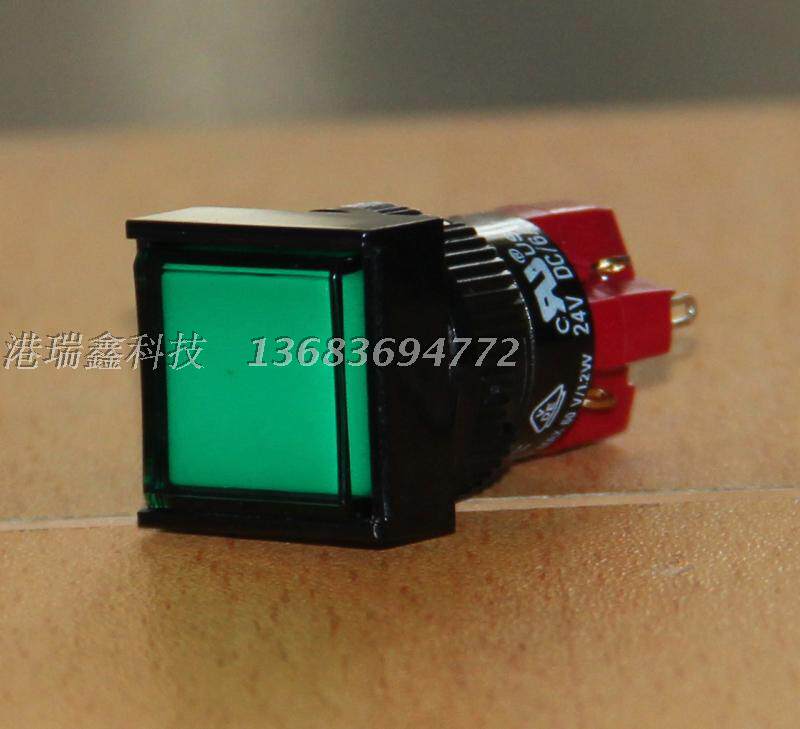 D16LAS1-1AB imported into the interlocking lock green color square single-way normal open and closed button switch DECA