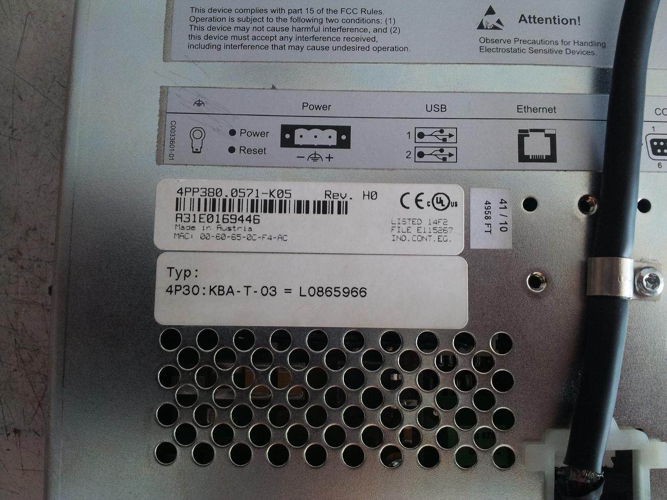 4P30:KBA-T-03=L0865966 KBA printing machine feed touch screen