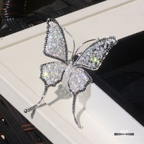 Korean micro-set zircon butterfly brooch Womens clothes Suit accessories Corsage pin shawl buckle cardigan
