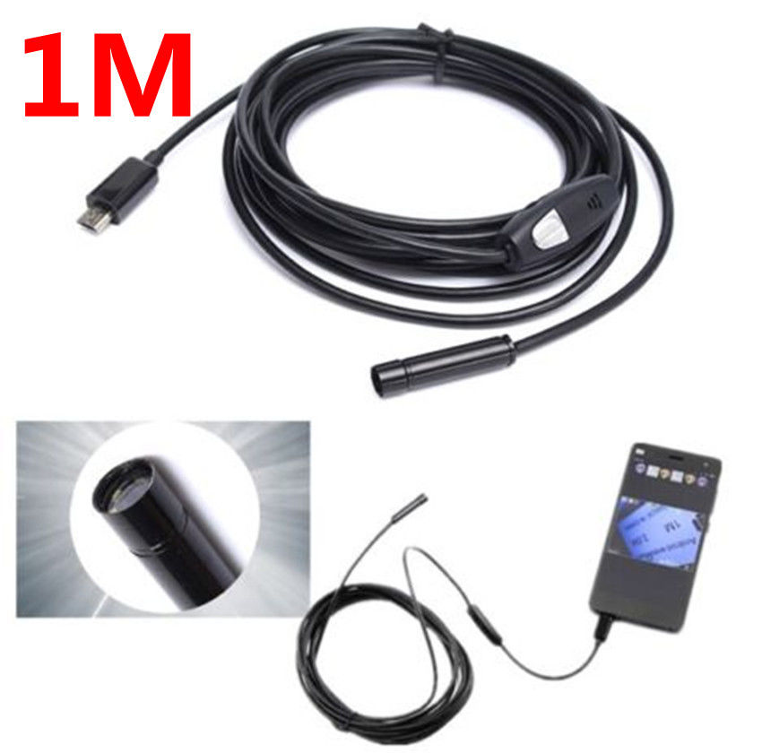 7mm Android mobile phone computer dual-use waterproof with light HD miniature camera industrial endoscopic cobra tube to take pictures