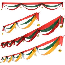 Famous Christmas decorations Christmas flag hotel shop pendant colorful flag ribbon wave flag 3 meters 5 meters 2 meters