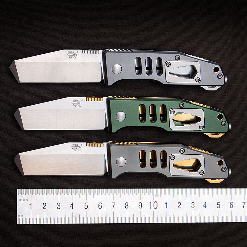 Triple-edged wood 7046 Outdoor Multi-functional small folding knife folding knife anti-body Carry-on Knife Small Knife Army Knife