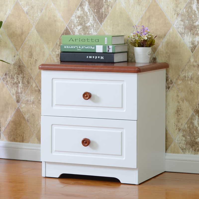 Mediterranean solid wood small bedside table storage cabinet small apartment bedside table customization