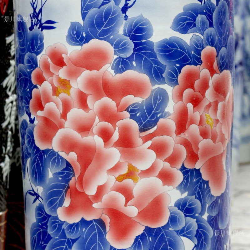 Jingdezhen porcelain ceramics hand - made riches and honour auspicious figure sitting room of large vase household furnishing articles large - sized quiver