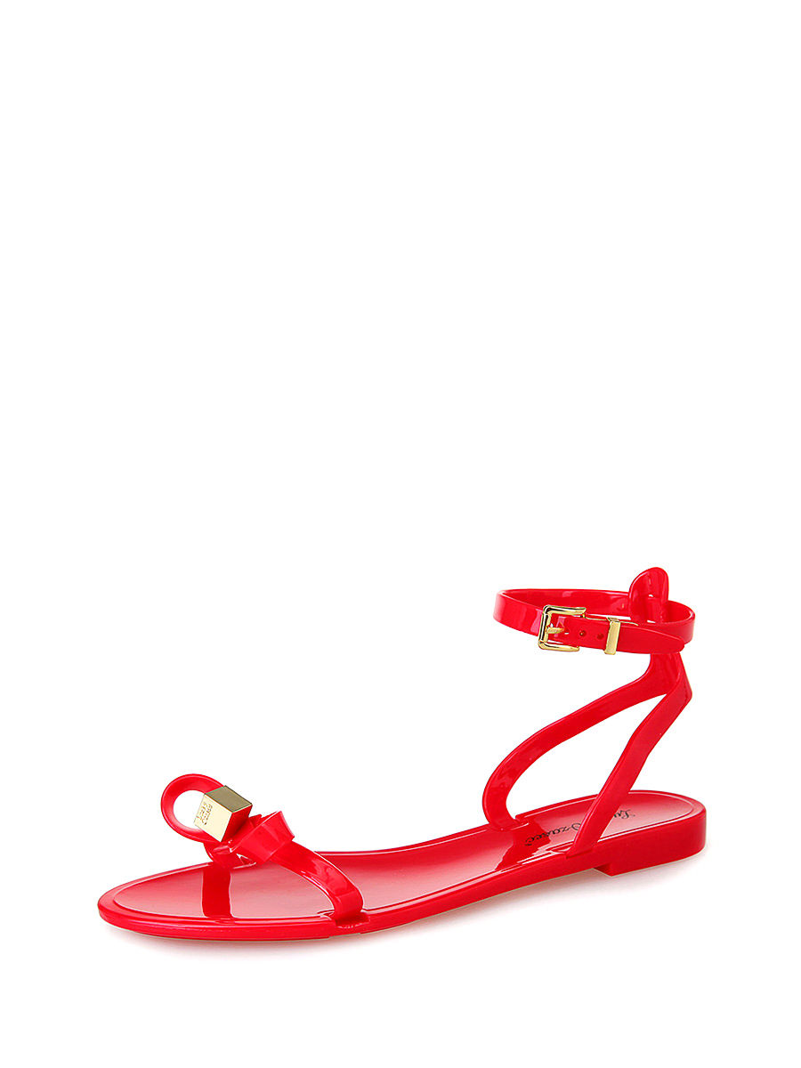Lucky Ozasec 红色细带式蝴蝶结装饰女士凉鞋