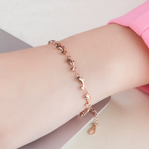 Модный милый золотой аксессуар, браслет, японские и корейские, розовое золото, 18 карат, в корейском стиле, подарок на день рождения