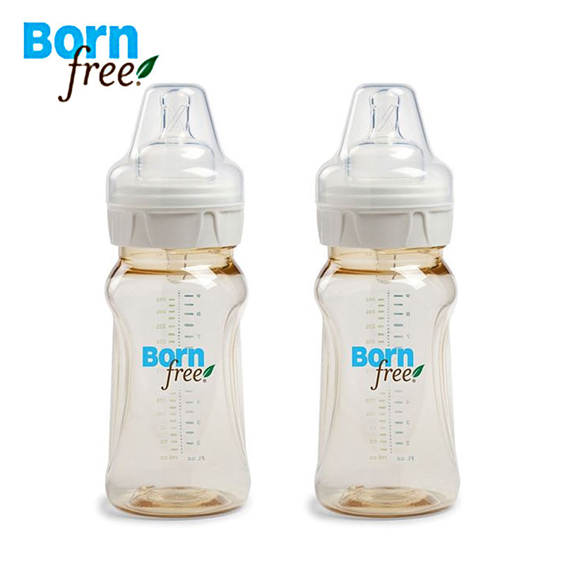 美国Born free 婴儿防胀气宽口径塑料奶瓶260ml/2只装新生儿奶瓶