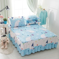 Bông bedspread giường váy một mảnh vỏ bảo vệ 1,5 / 1,8 m tấm trượt phim hoạt hình bông trẻ em giường của - Váy Petti váy giường đẹp	